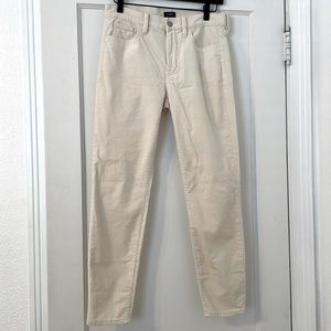J CREW Vintage straight pant in garment-dyed corduroy cream/white 27 NWT
